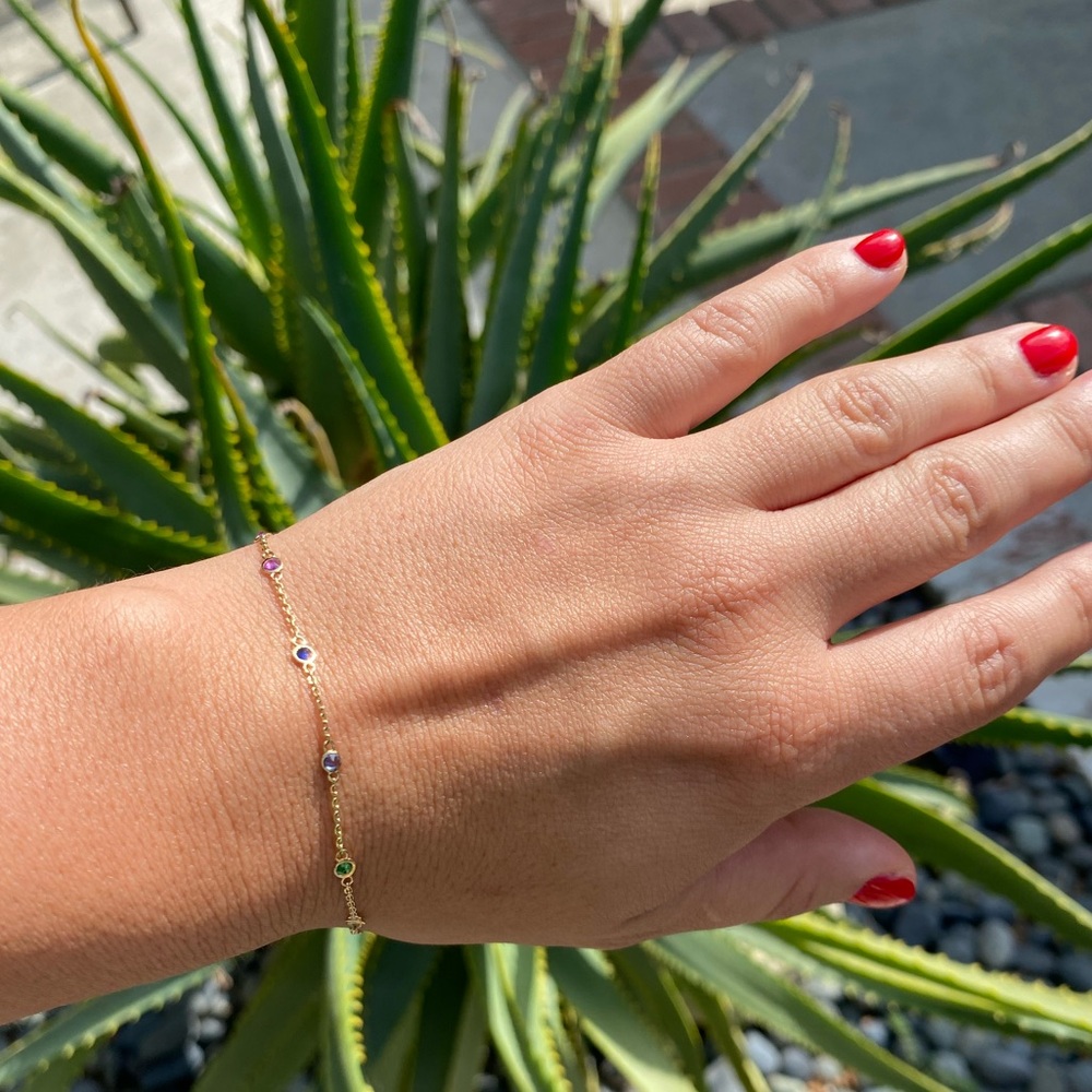 14k Rainbow Sapphire Bracelet